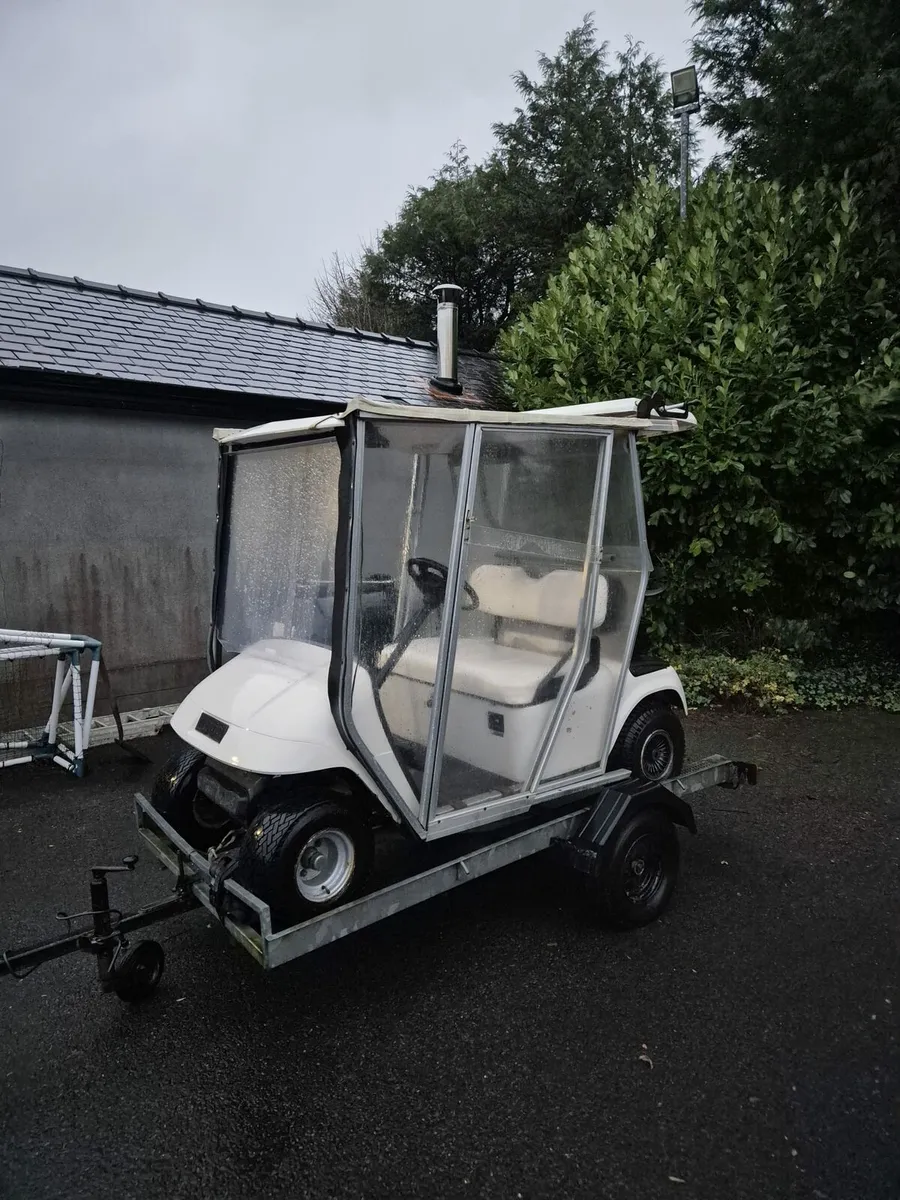 Petrol Golf buggy and trailer - Image 1