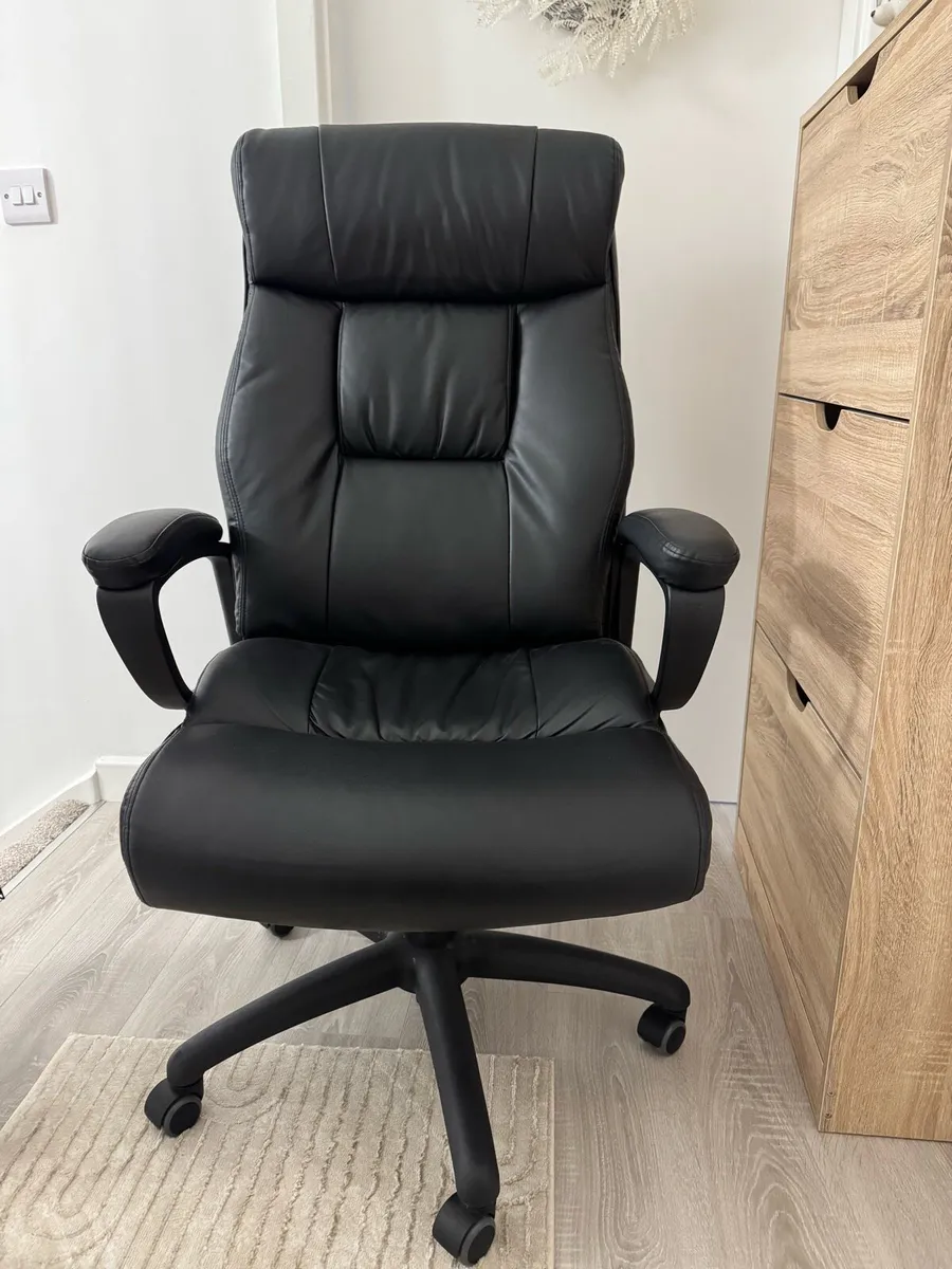 Black Leather Office Chair- BRAND NEW - Image 1