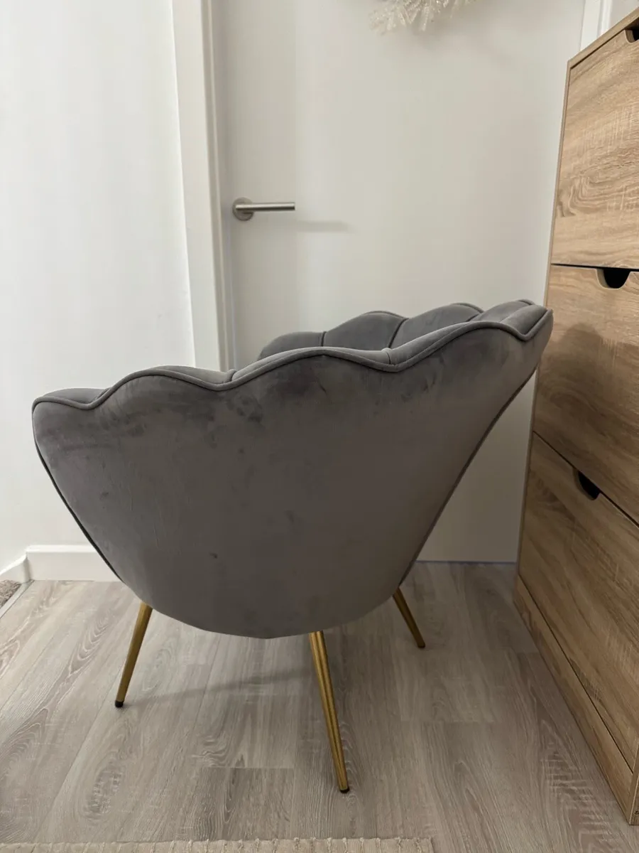 Grey Velvet Accent Chair * TWO IN STOCK* - Image 2