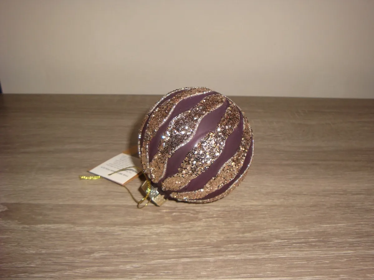 Champagne gold and purple baubles - NEW - Image 2