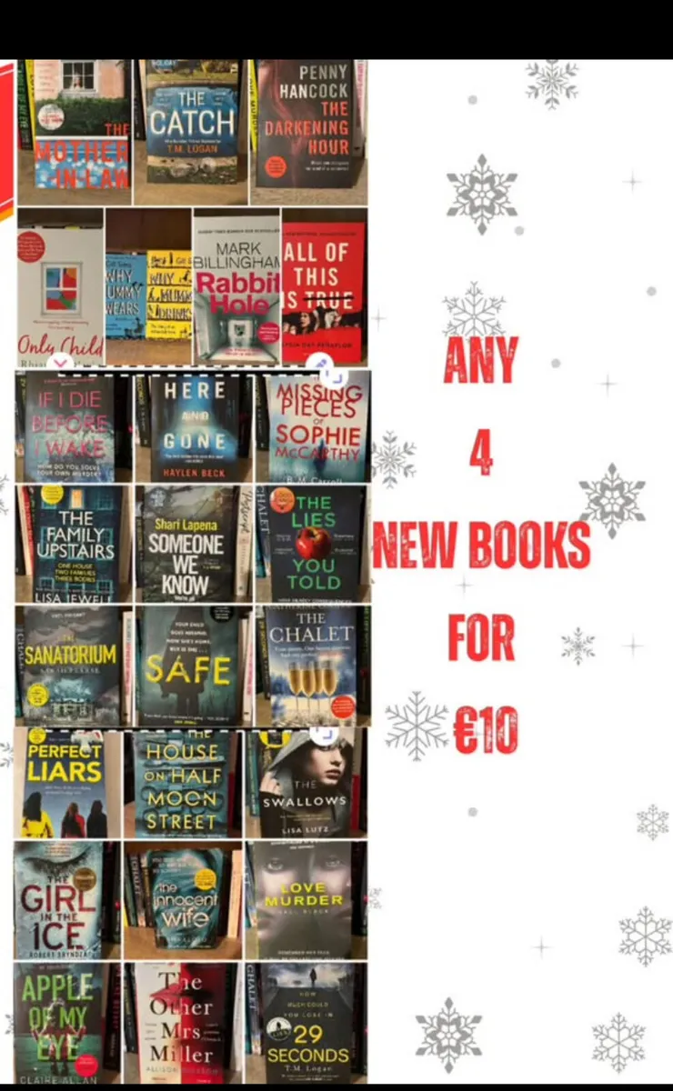 Brand new Fiction crime thriller books 4 for €10