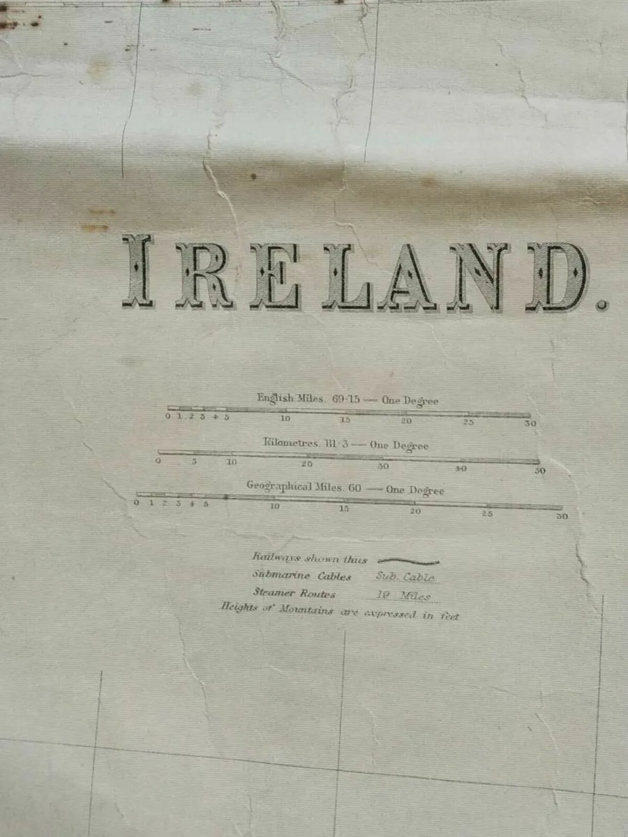Antique 1890's Map of Ireland - Image 1