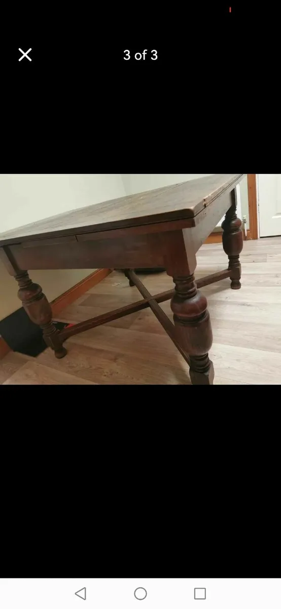 Solid antique wooden dining table - Image 1
