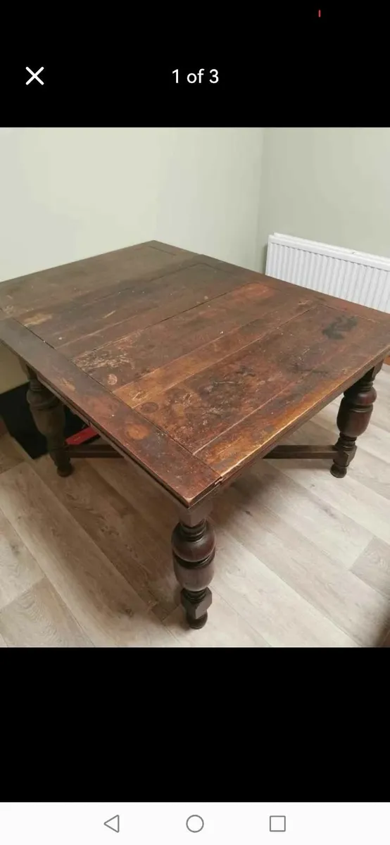 Solid antique wooden dining table - Image 2