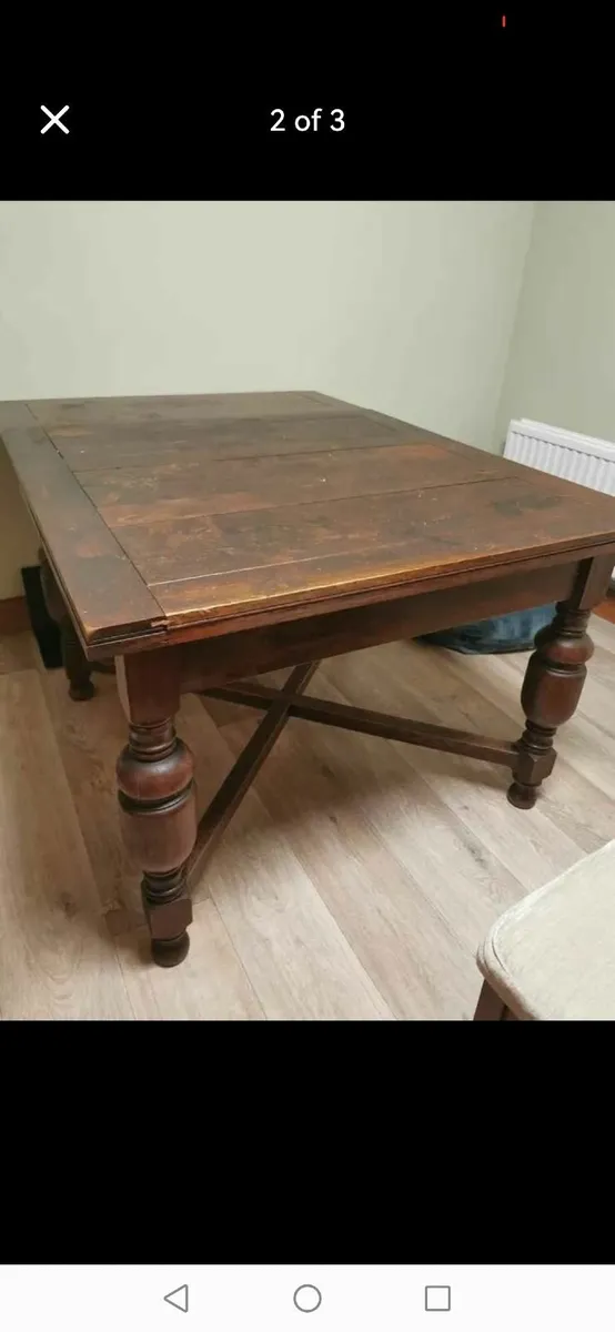 Solid antique wooden dining table - Image 3