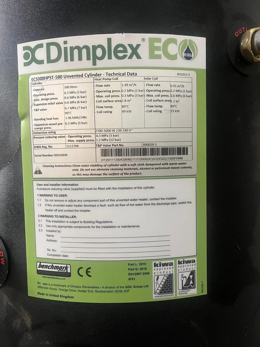 300 litre hot water tank - Image 2