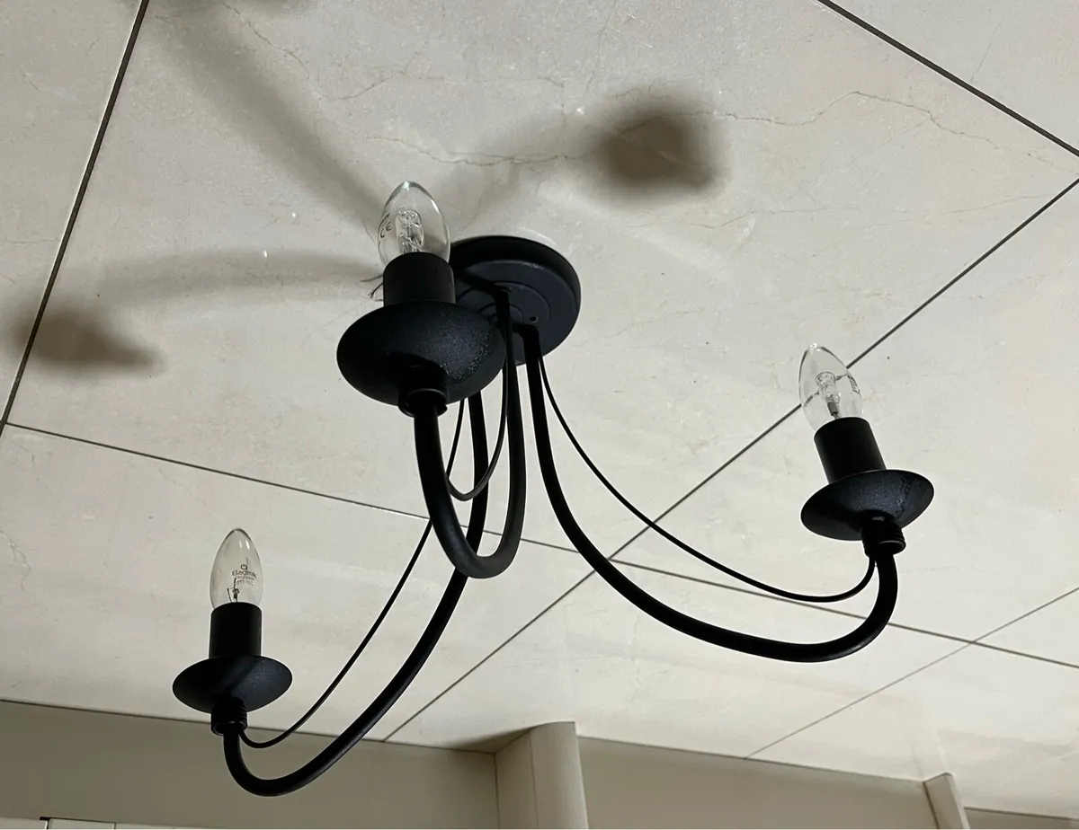 3 Light Black Ceiling Light - Image 3