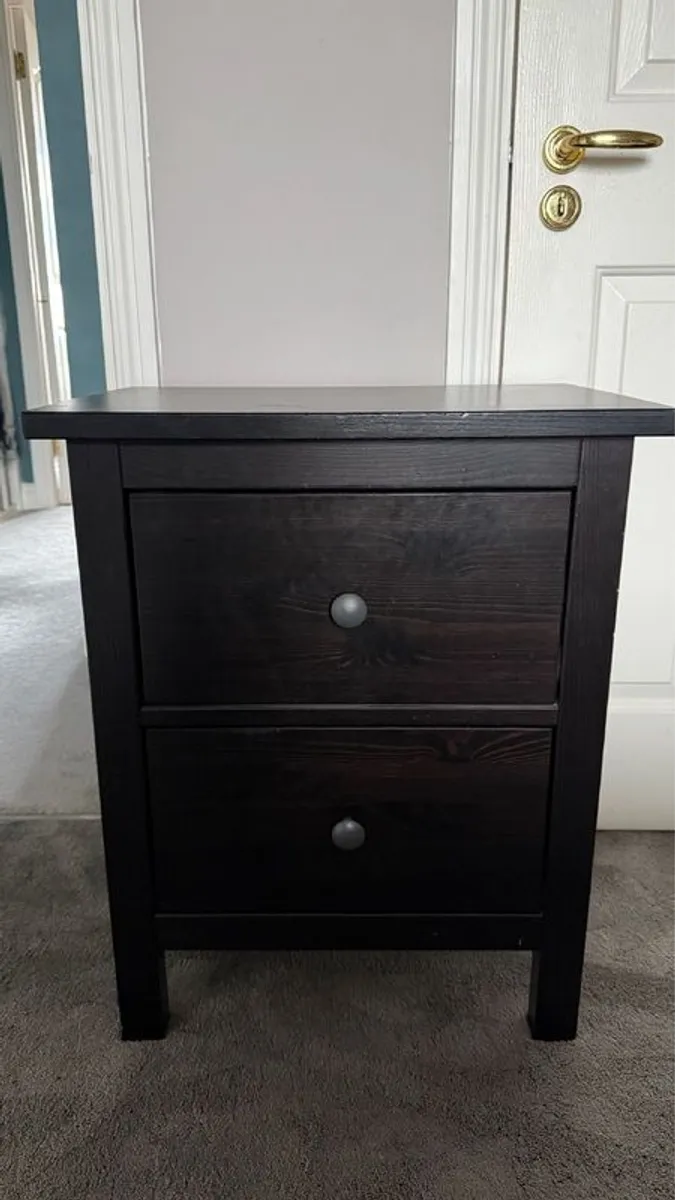 IKEA Hemnes Double Bed + Mattress + Storage Drawer + Bedside Table - Image 2