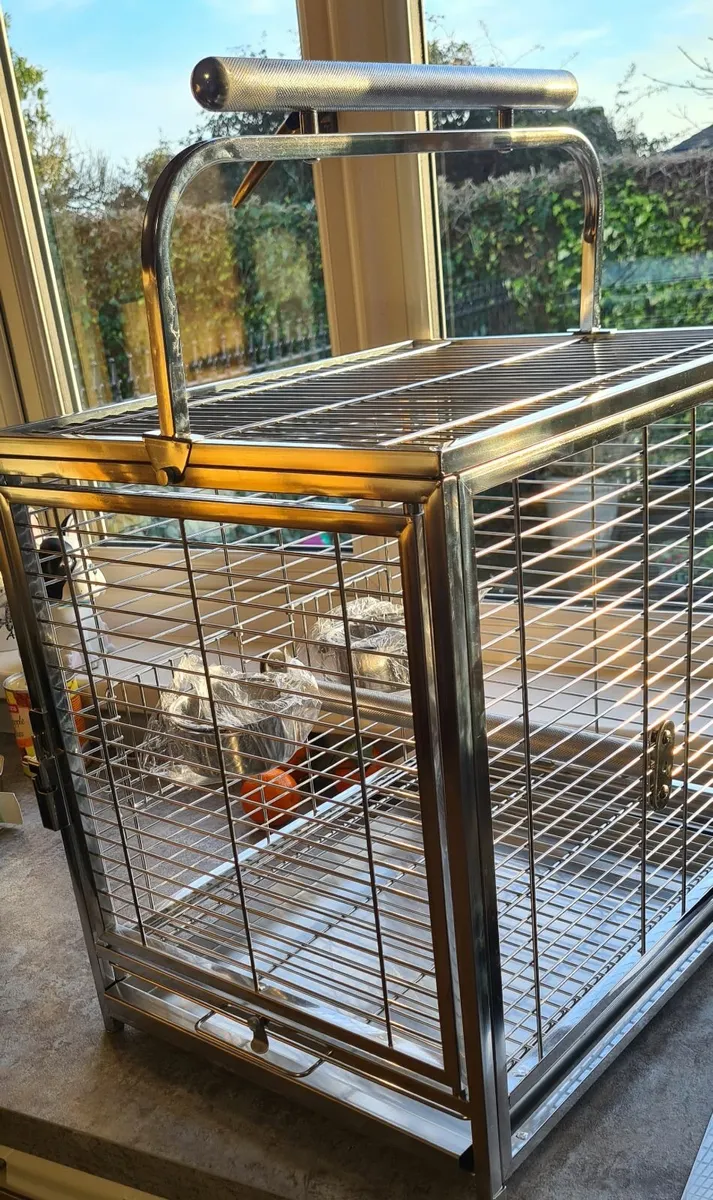 Parrot Travel Cage - Stainless Steel - Image 1