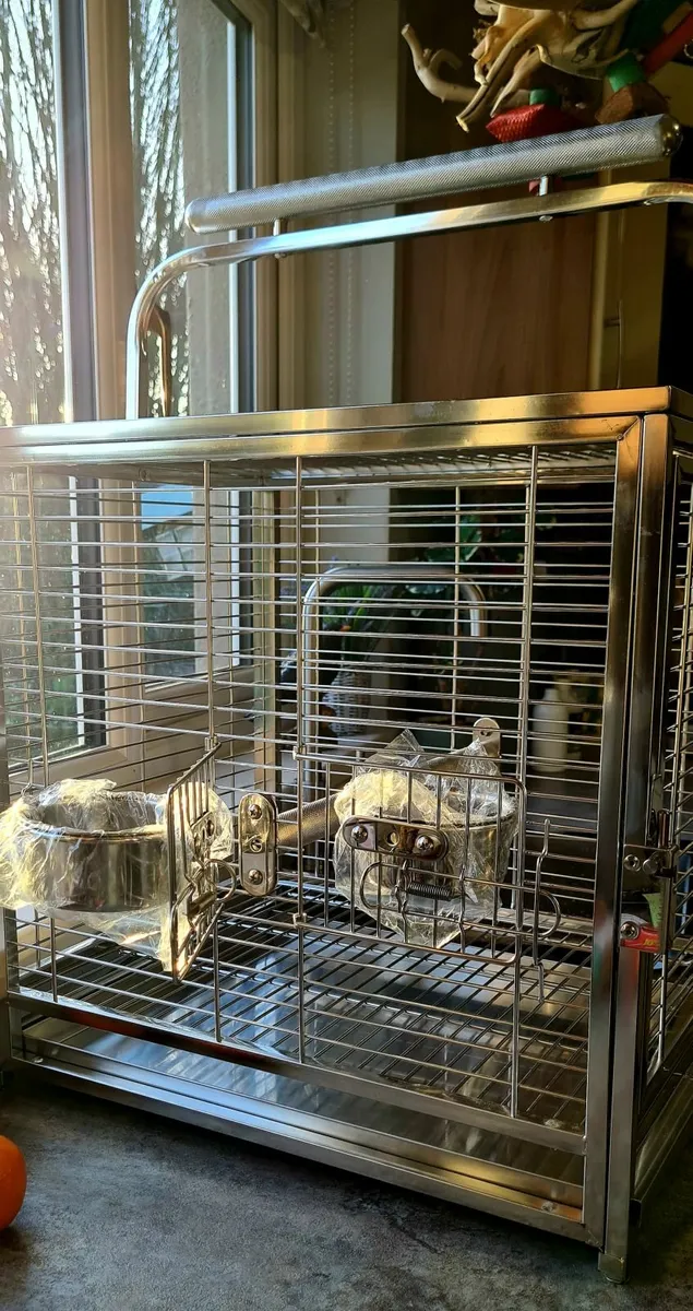 Parrot Travel Cage - Stainless Steel - Image 2