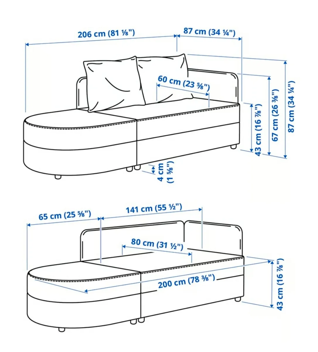 Sofa bed 2 seater dark grey, 325€ discount applied - Image 1
