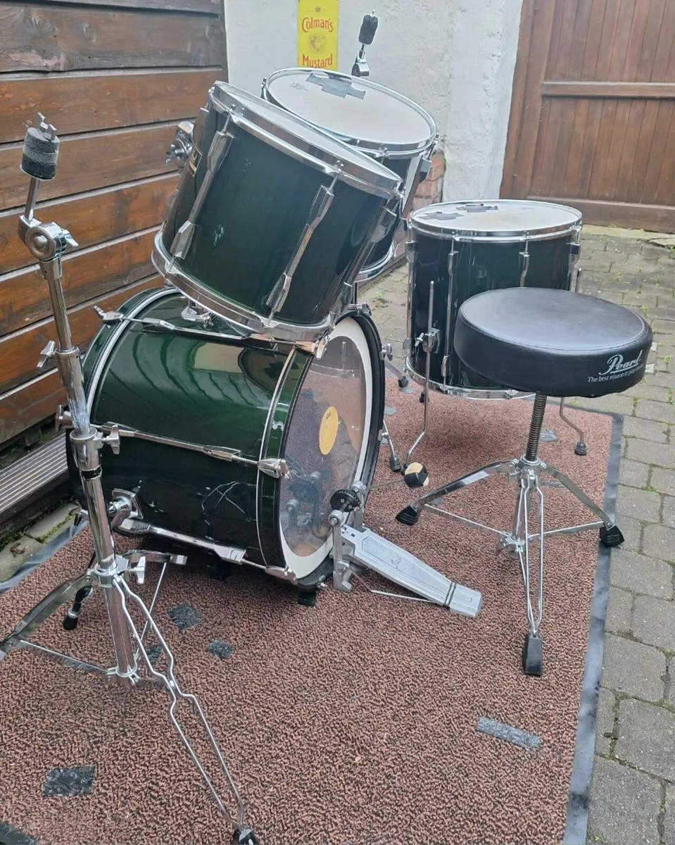 90s 22'' Pearl Export (dark green) & Hardcases - Image 2