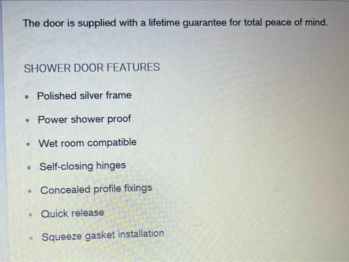 NEW-800mm Hinged Shower Door  X 1200 Side Panel - Image 4