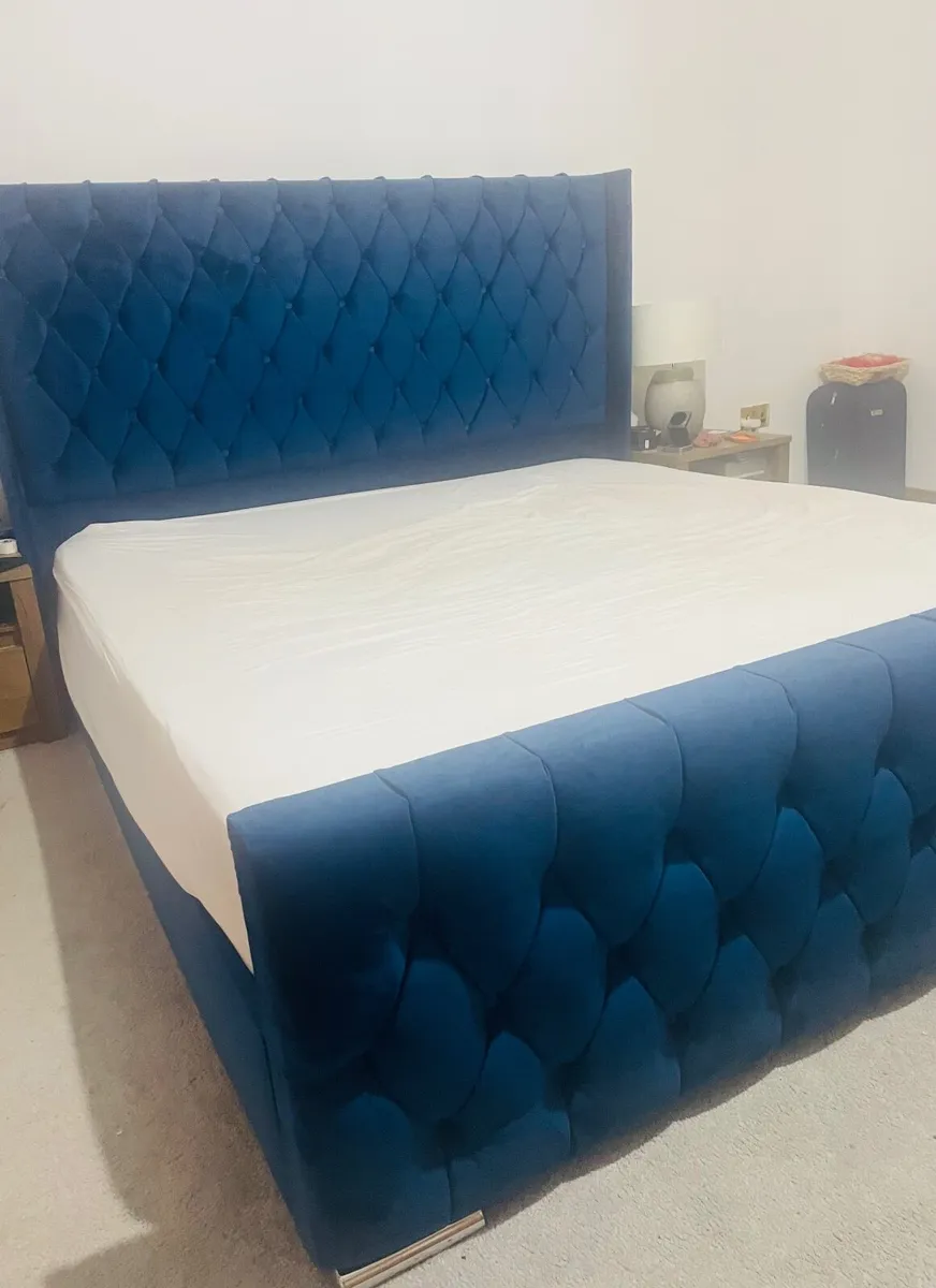 Superking Fabric Bed Frame & blanket box - Image 1