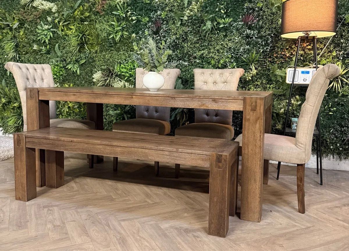 Kitchen table, 4 chairs & bench/dining set - Image 3