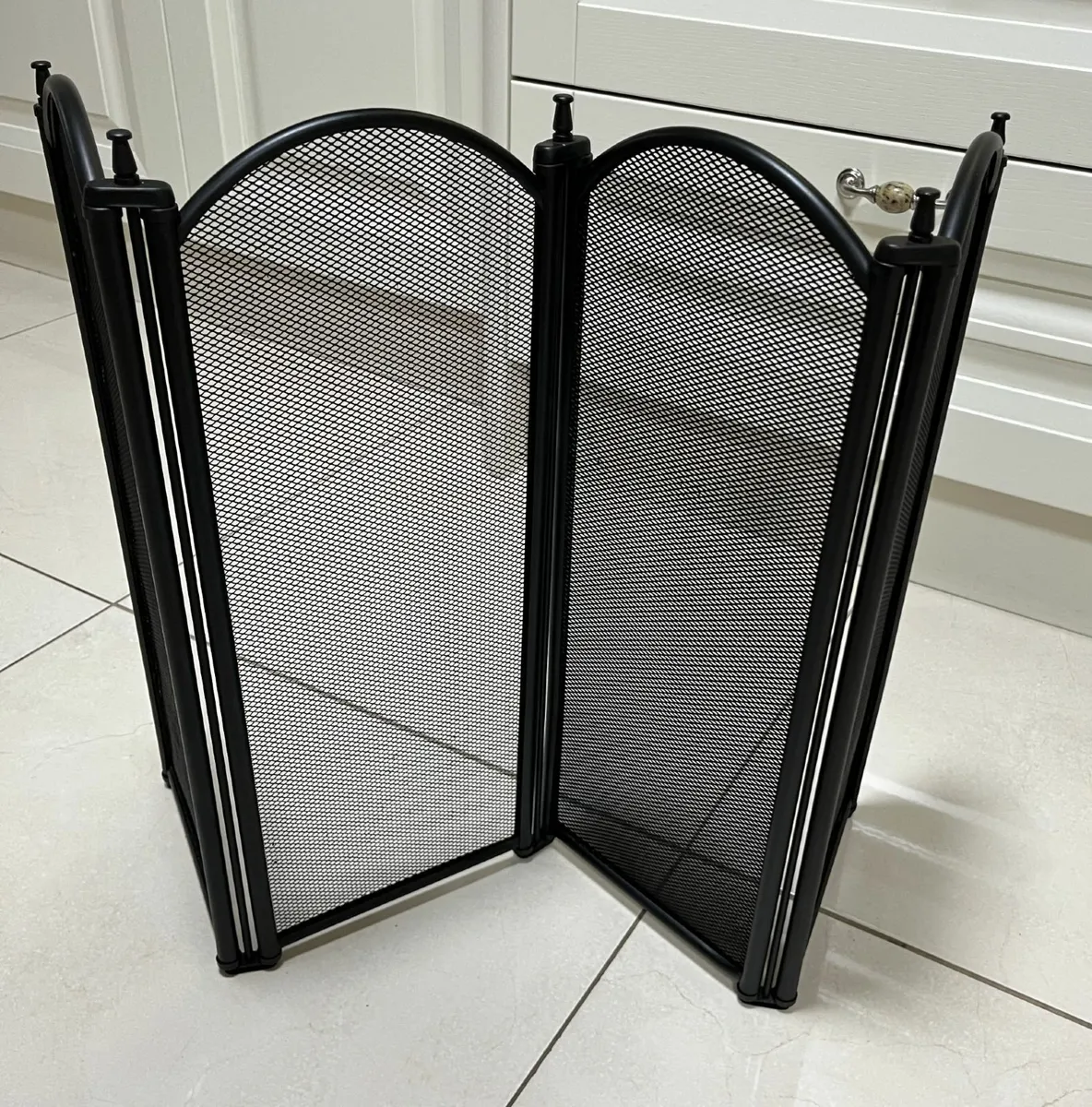 4 Fold Black Fire Screen / Open Fire Spark - Image 2