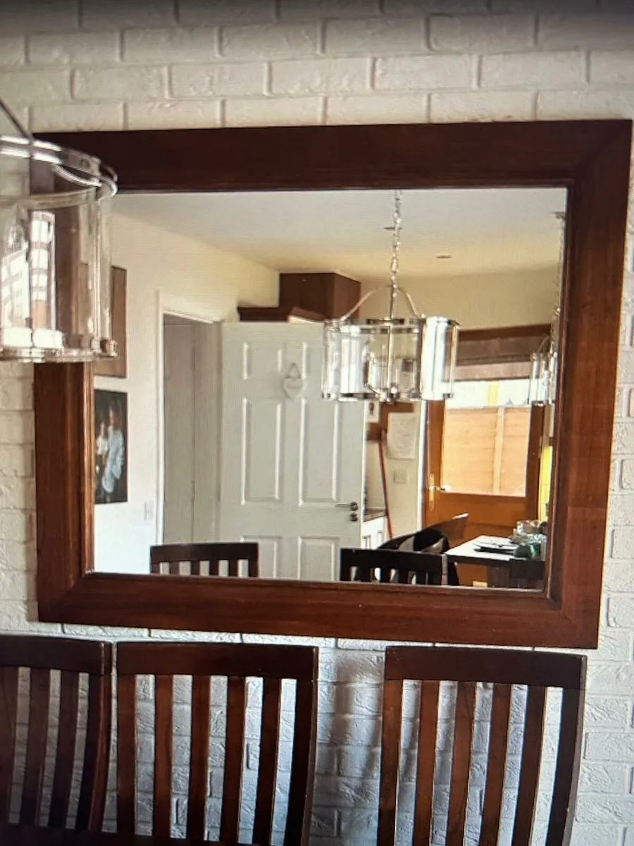 Ez Living Dark wooden Rustic mirror - Image 1