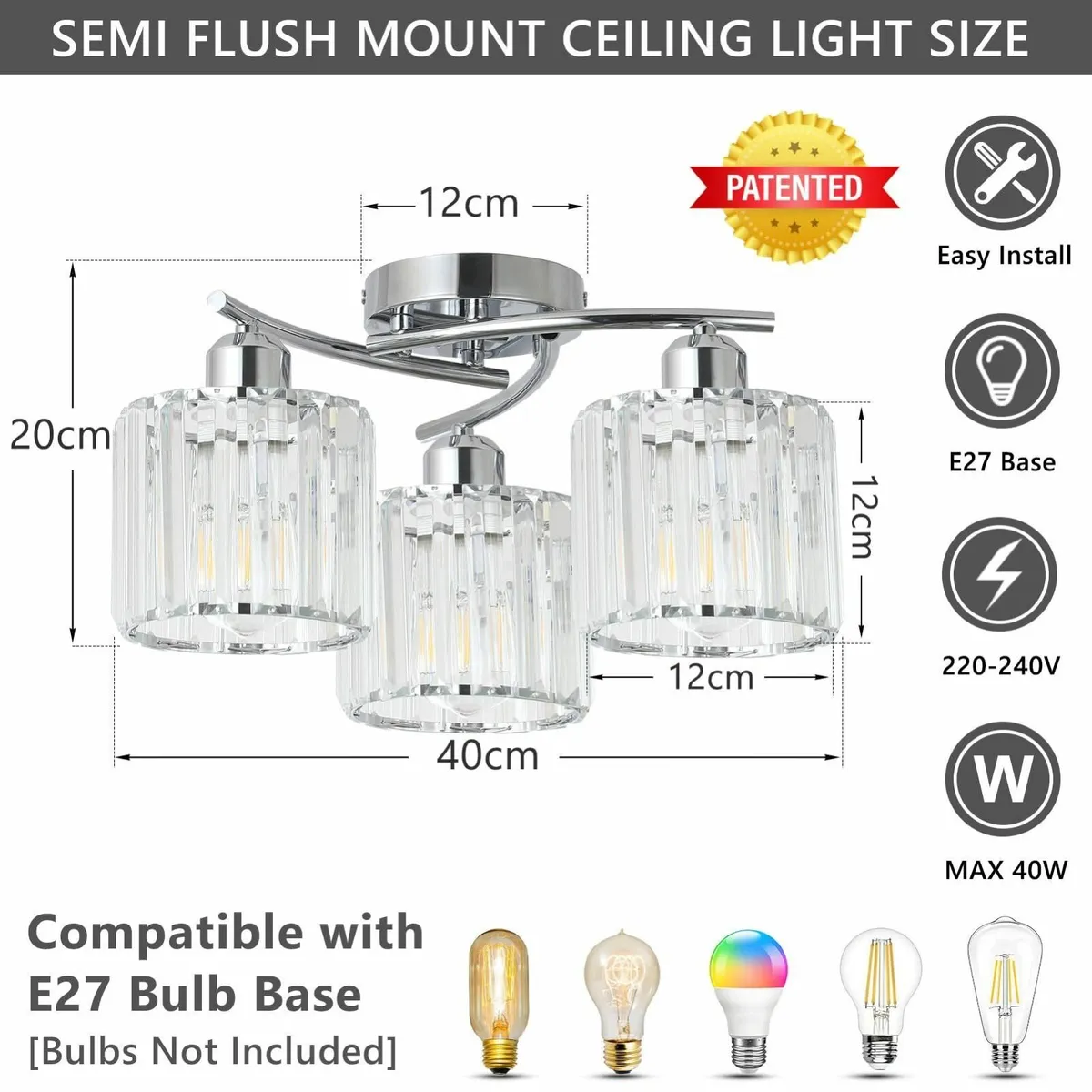 Ceiling Lights Living Room 3-Lights Modern - Image 4