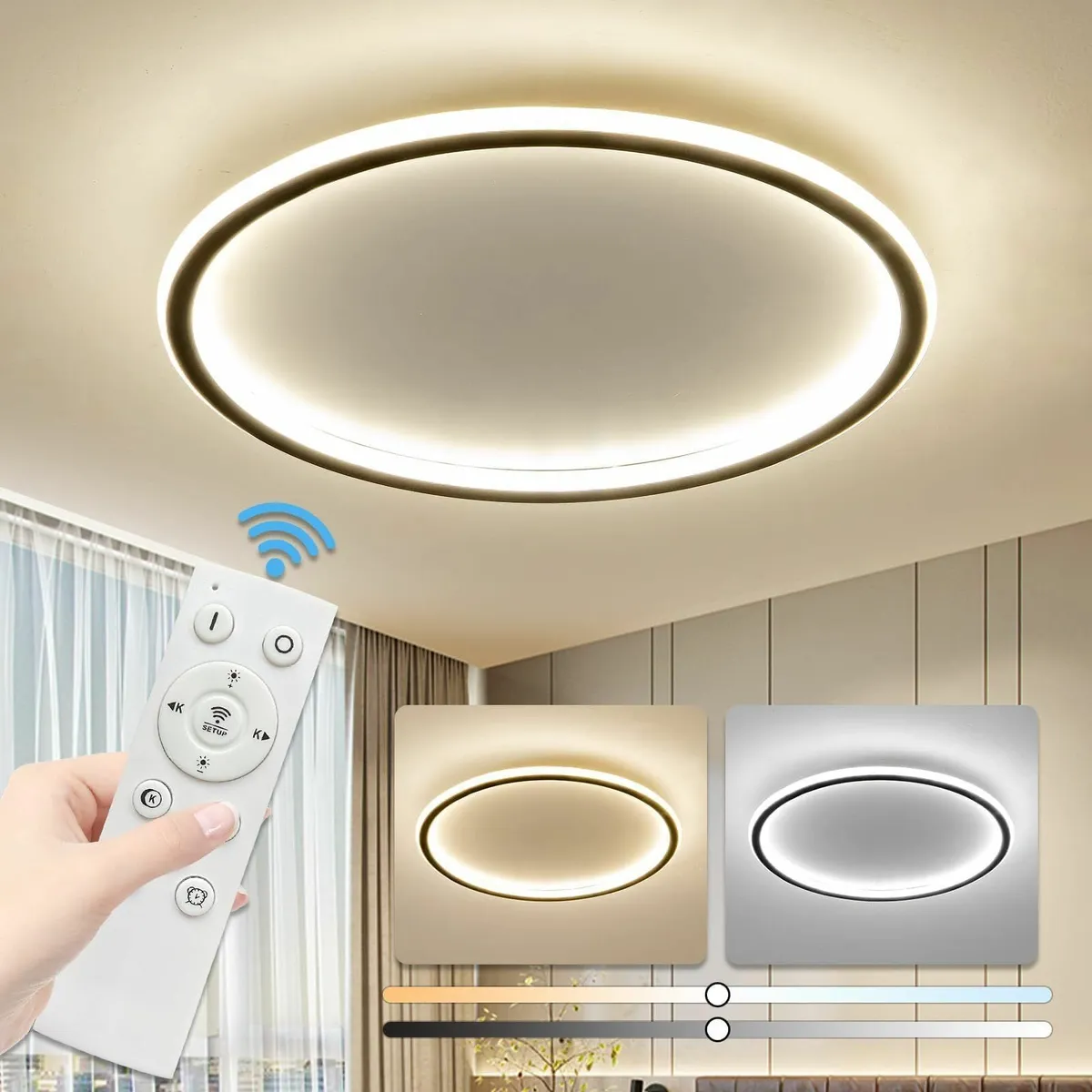 Modern Round Ceiling Light Brightness Dimmable 3 - Image 4