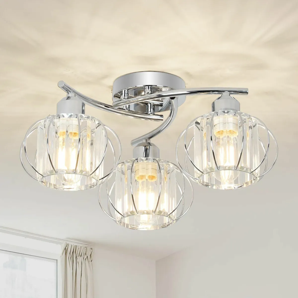 Crystal Ceiling Lights Living Room 3-Lights - Image 1