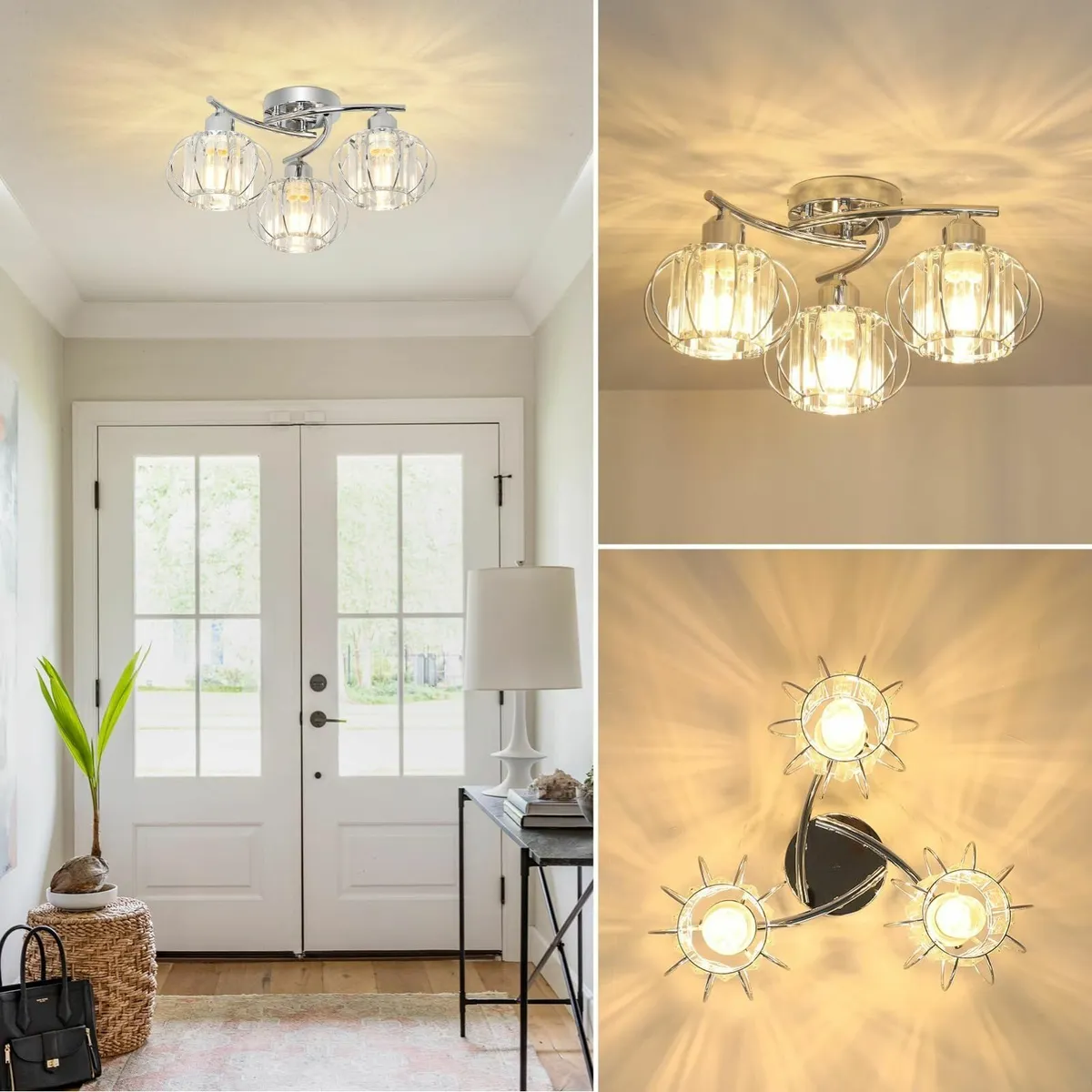 Crystal Ceiling Lights Living Room 3-Lights - Image 2