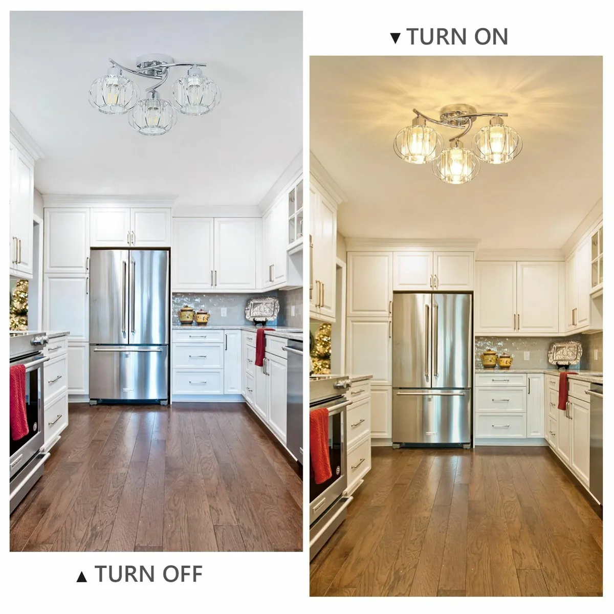 Crystal Ceiling Lights Living Room 3-Lights - Image 3