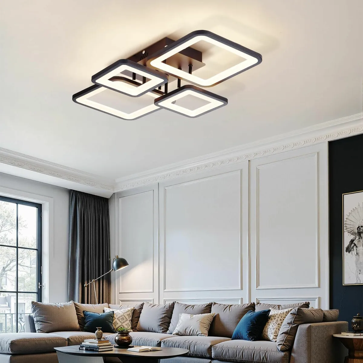 Modern Ceiling Light LED 40W Dimmable Litting - Image 2