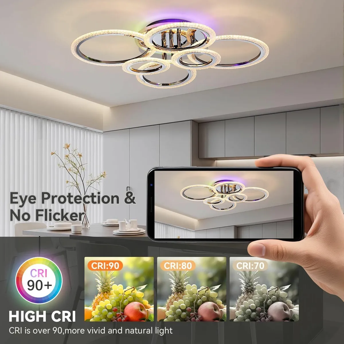 Modern LED Ceiling Light 60W 5400LM Dimmable - Image 2