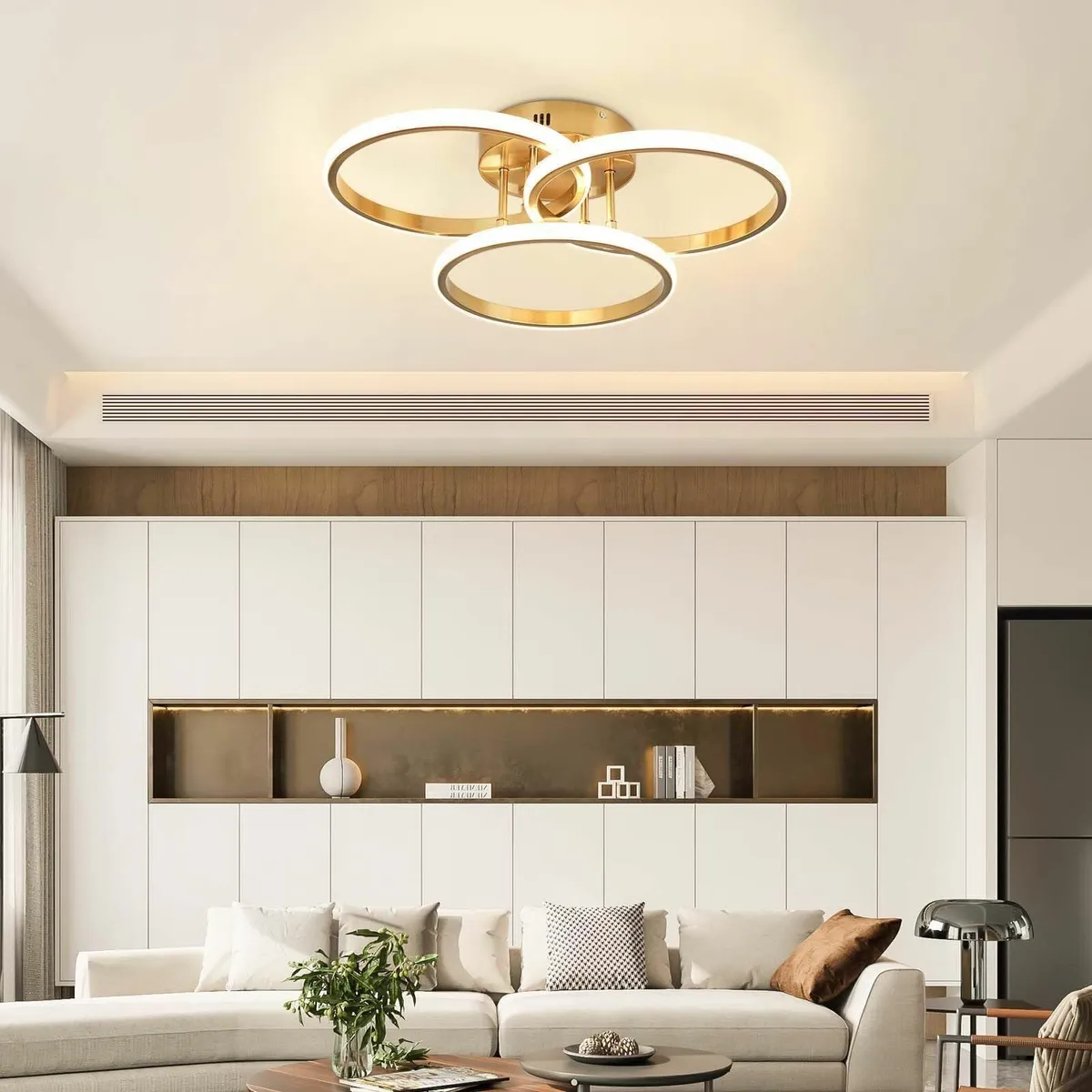 Modern Ceiling Light LED 48cm 45W Gold Dimmable - Image 4