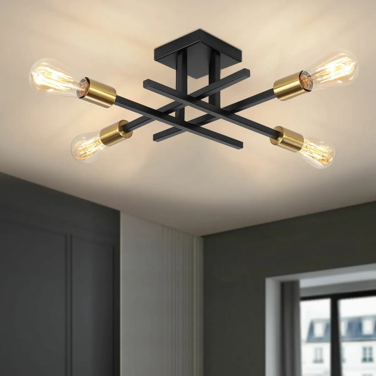 Black Chandelier Ceiling Lights Living Room 4 - Image 1