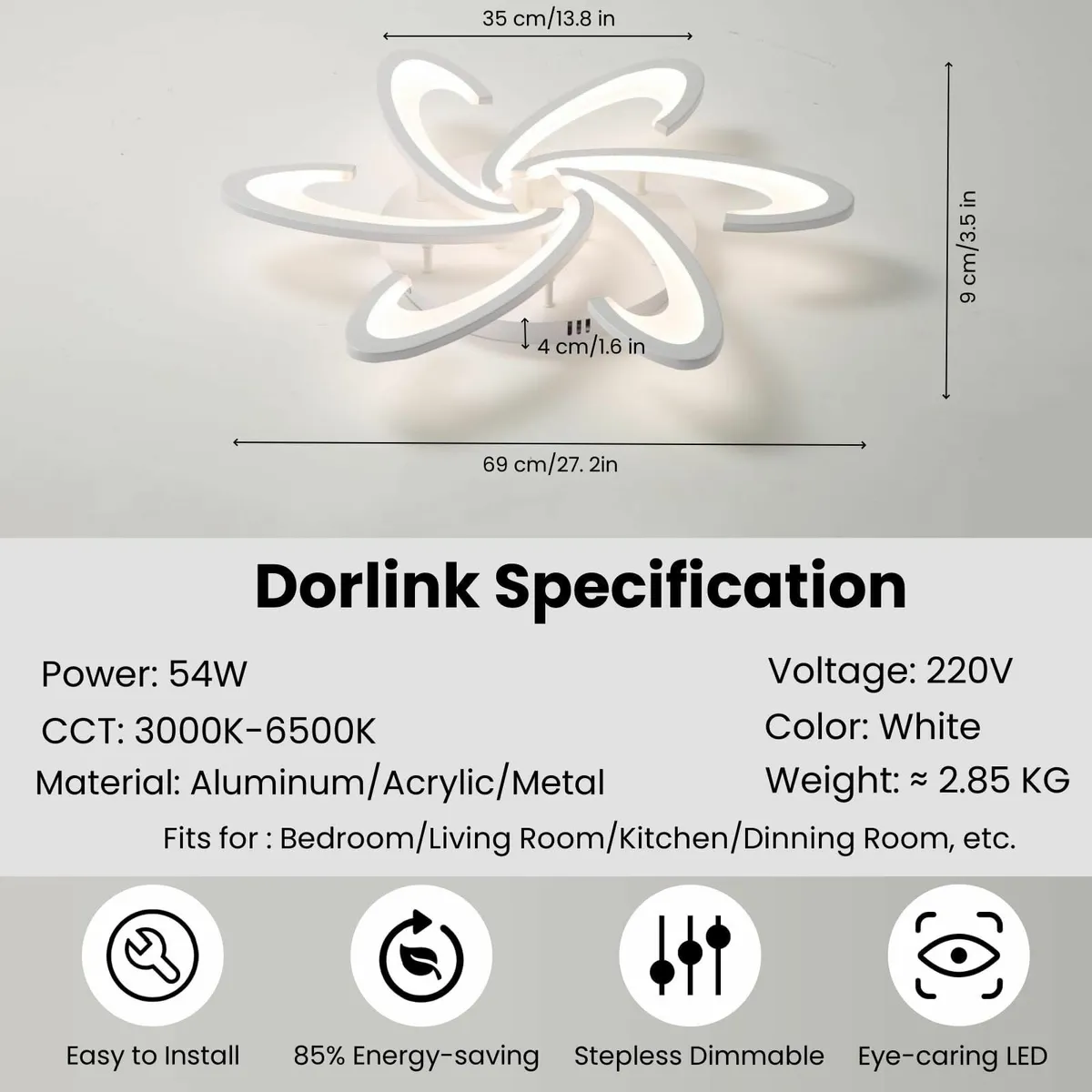 LED Ceiling Light Dimmable Modern Lights Living - Image 3