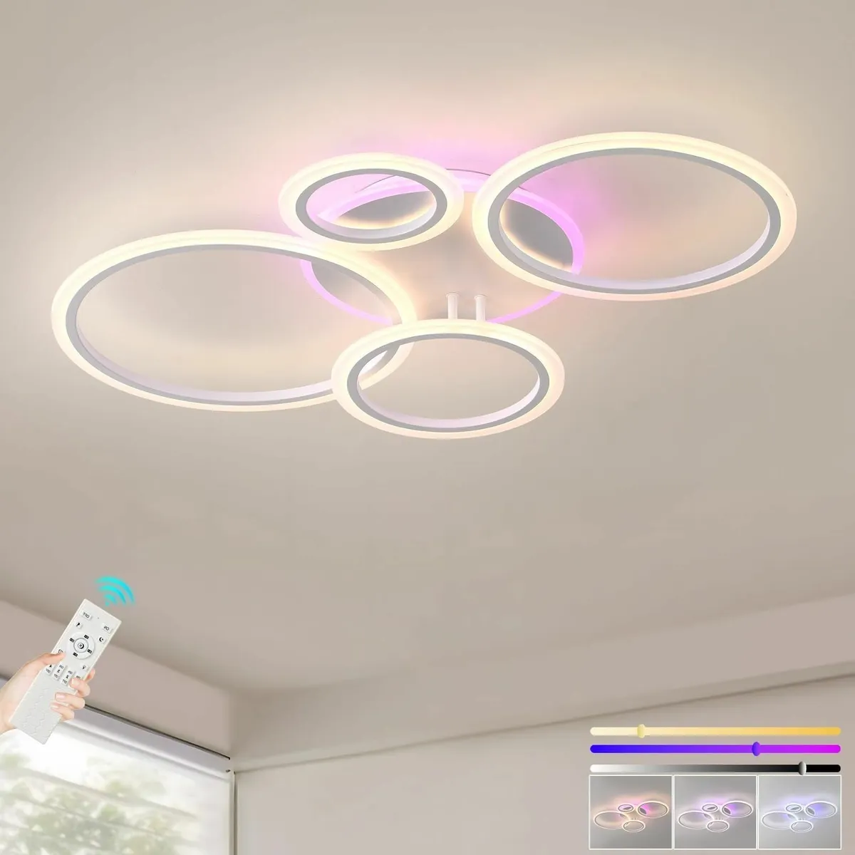 Dimmable LED Ceiling Lights with Remote Control - Image 1