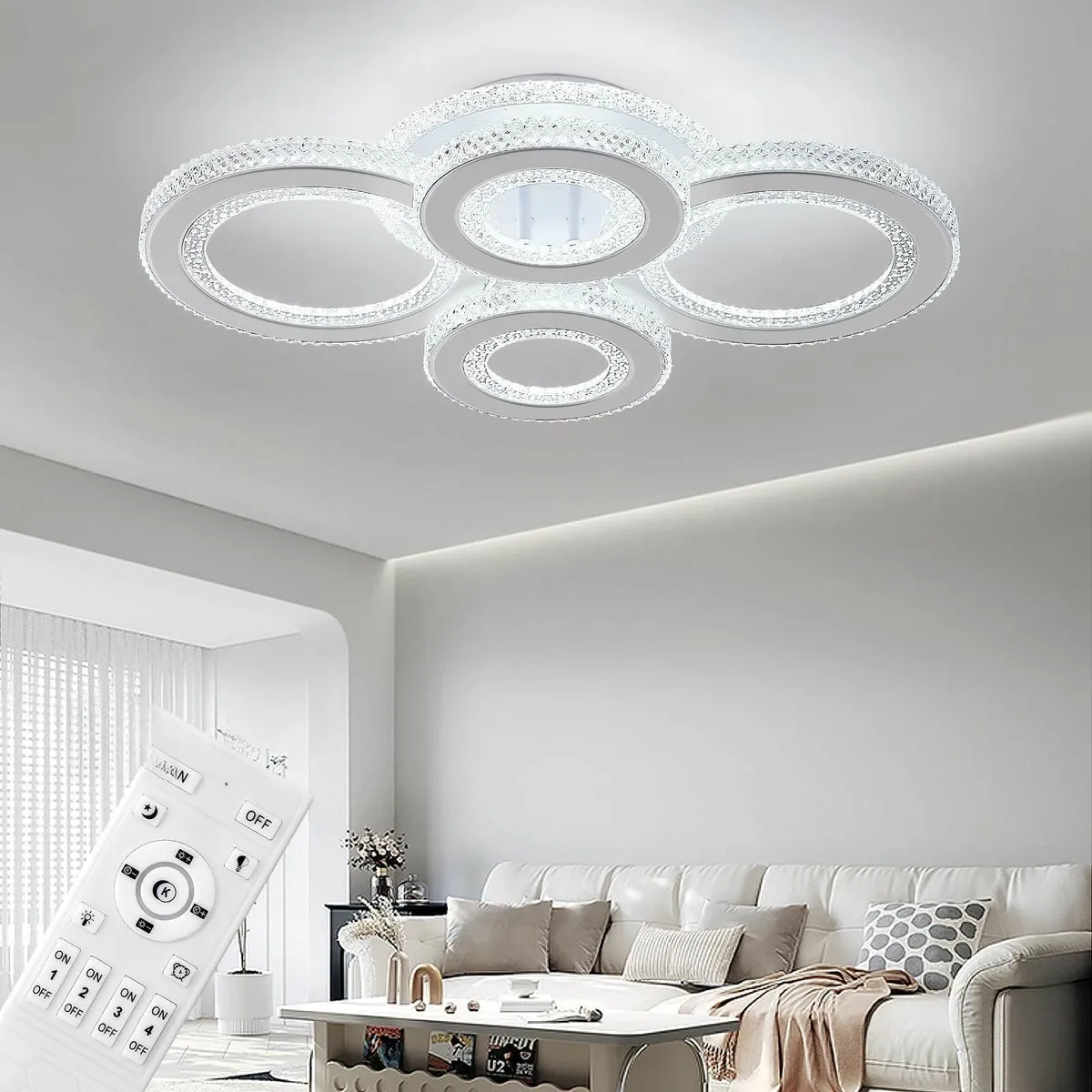 LED Ceiling Light 68W Modern Dimmable Lighting 5 - Image 1