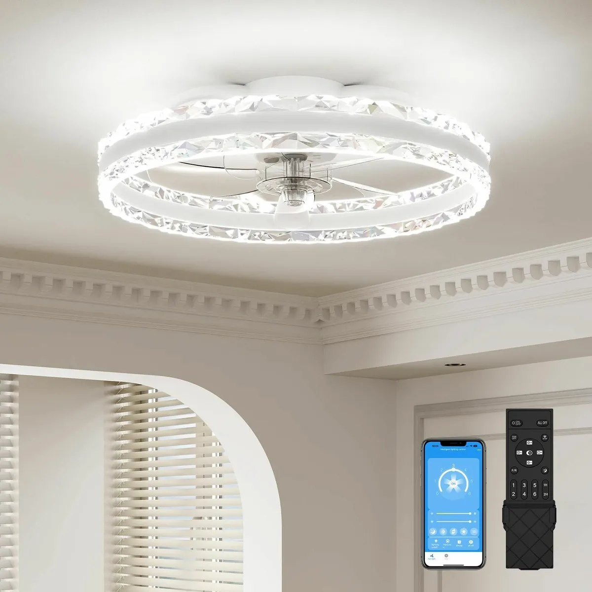 Ceiling Fans with Lights and Remote 50cm Modern - Image 1