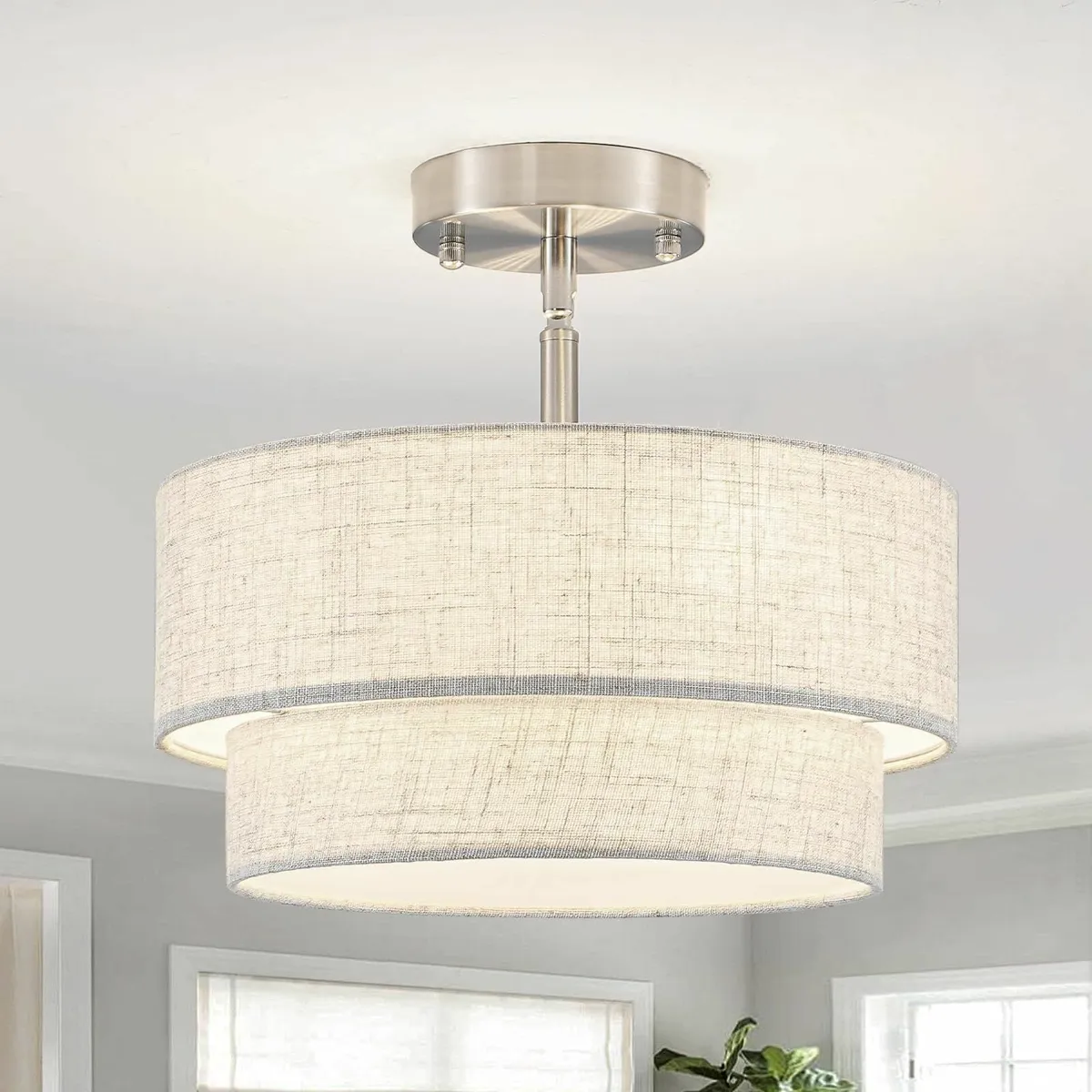 Chrome Ceiling Lights Living Room 3-Light Modern - Image 1