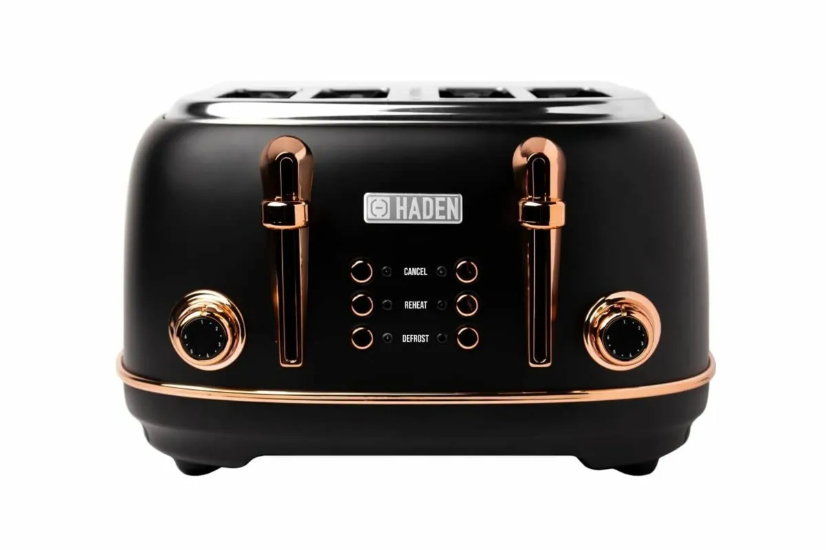 Heritage Black Toaster 4 Slice - Adjustable - Image 1