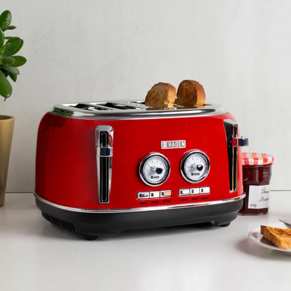 Jersey Red Toaster 4 Slice - Retro Stainless - Image 2