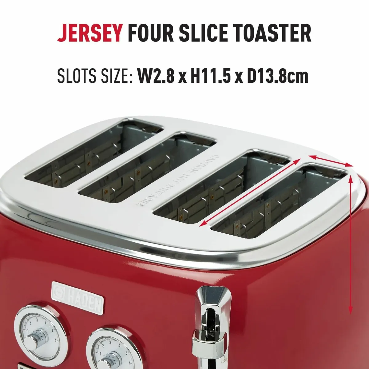 Jersey Red Toaster 4 Slice - Retro Stainless - Image 4