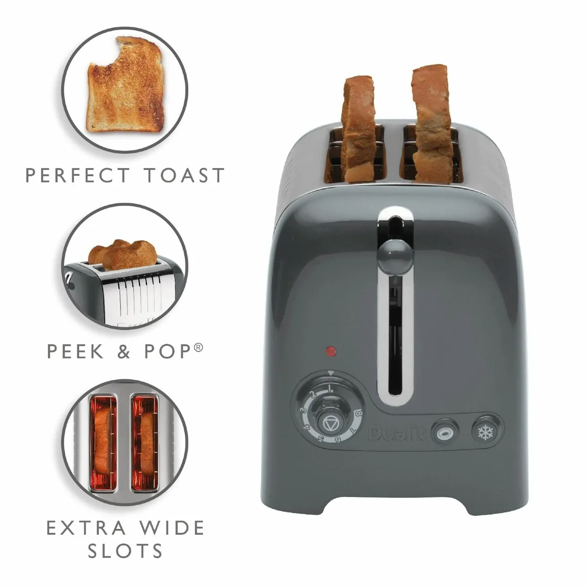 2 Slice Lite Toaster 1.1kW Toasts 60 Slices an - Image 4