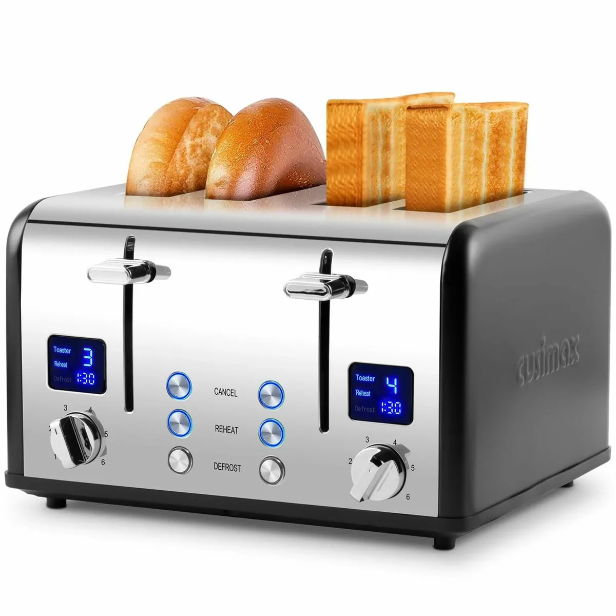 Toaster 4 Slices Stainless Steel with Ultra-Clear - Image 1