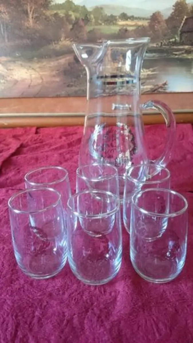 7Pc. 25th Silver Anniversary Pitcher & Glasses Set - Image 2