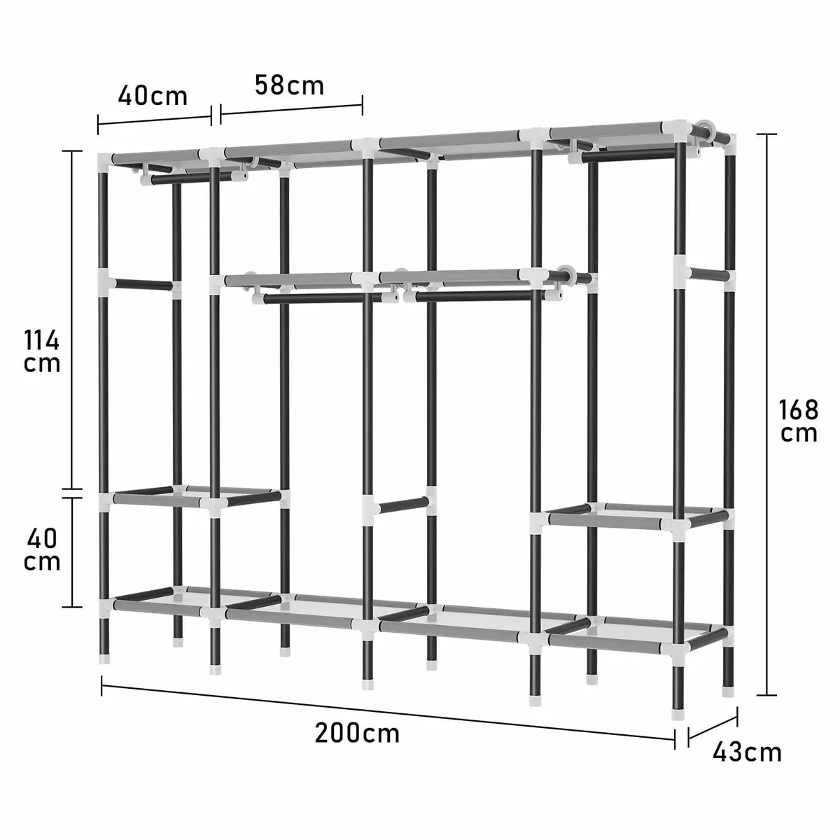 Portable Wardrobe Clothes Closet Storage Organizer - Image 3