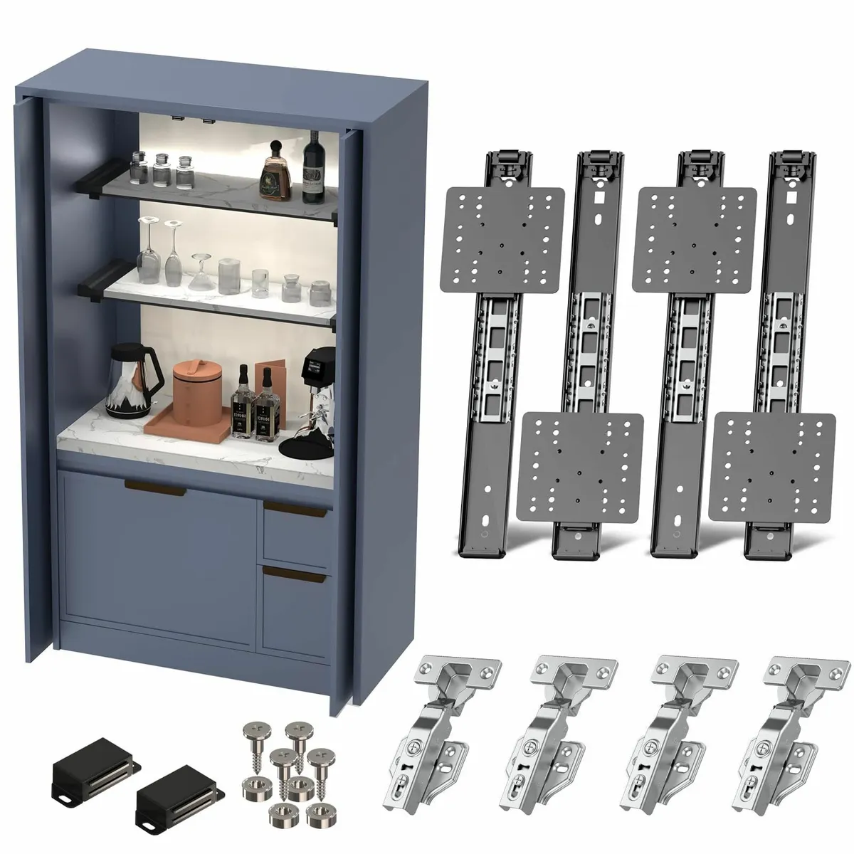 Cabinet Pocket Door Slide Hardware Kit 14/350mm