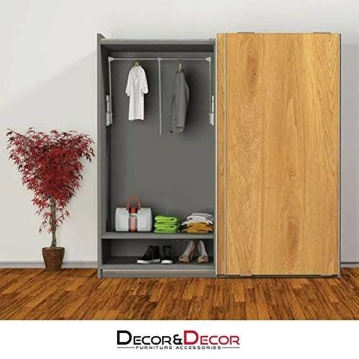 Adjustable Pull Down Wardrobe Rail 750mm-1150mm - Image 2