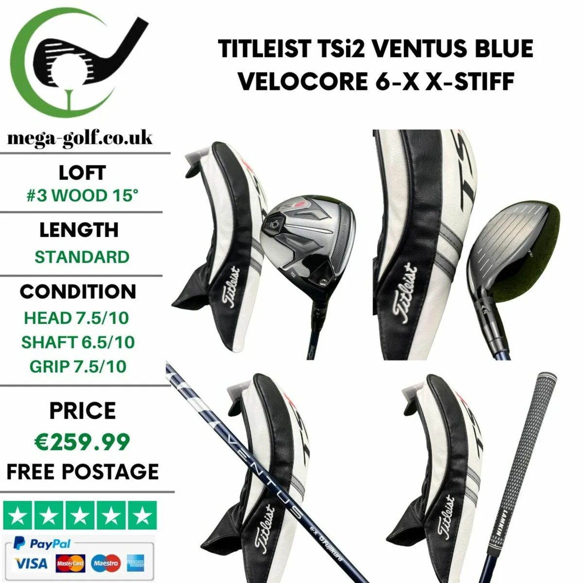 Titleist Tsi2 #3 Wood 15° / X-Stiff - Image 1