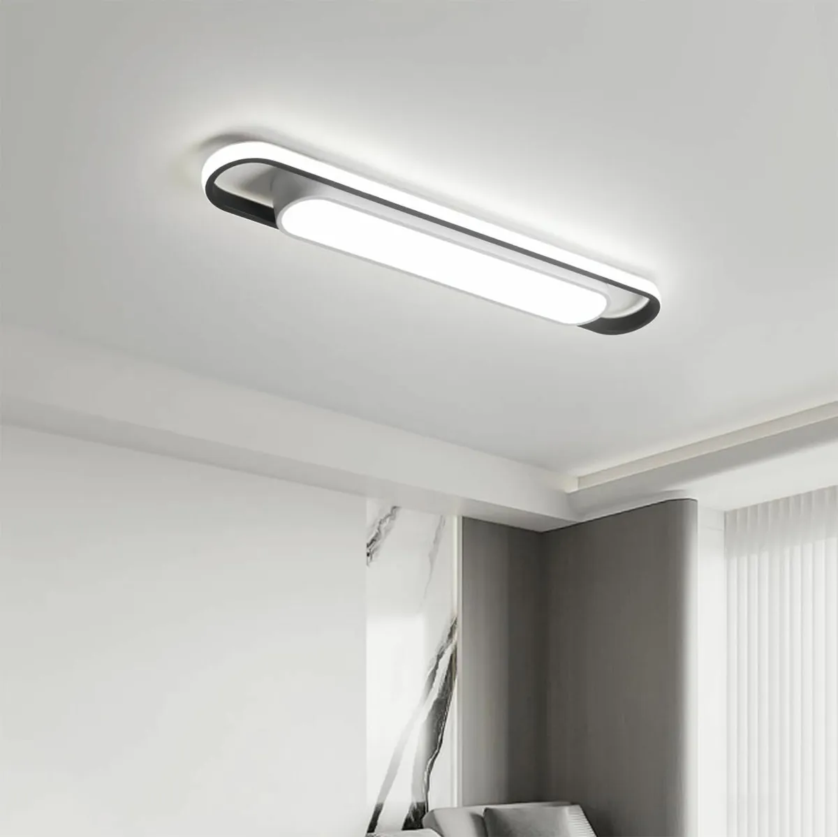 Modern LED Flush Mount Ceiling Lamp 72cm Linear - Image 1