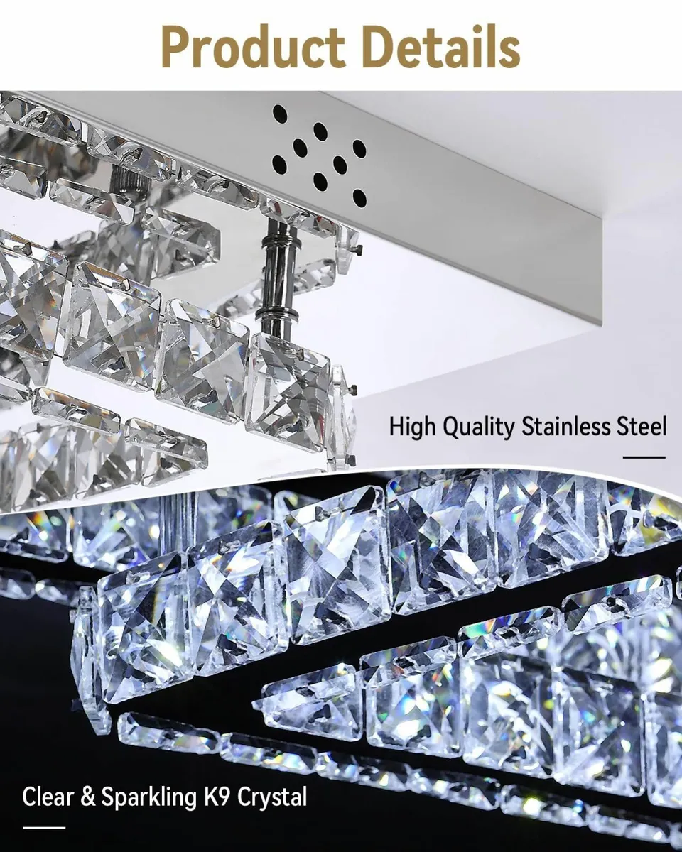 40cm Crystal Chandeliers Ceiling Light 48W Modern - Image 4