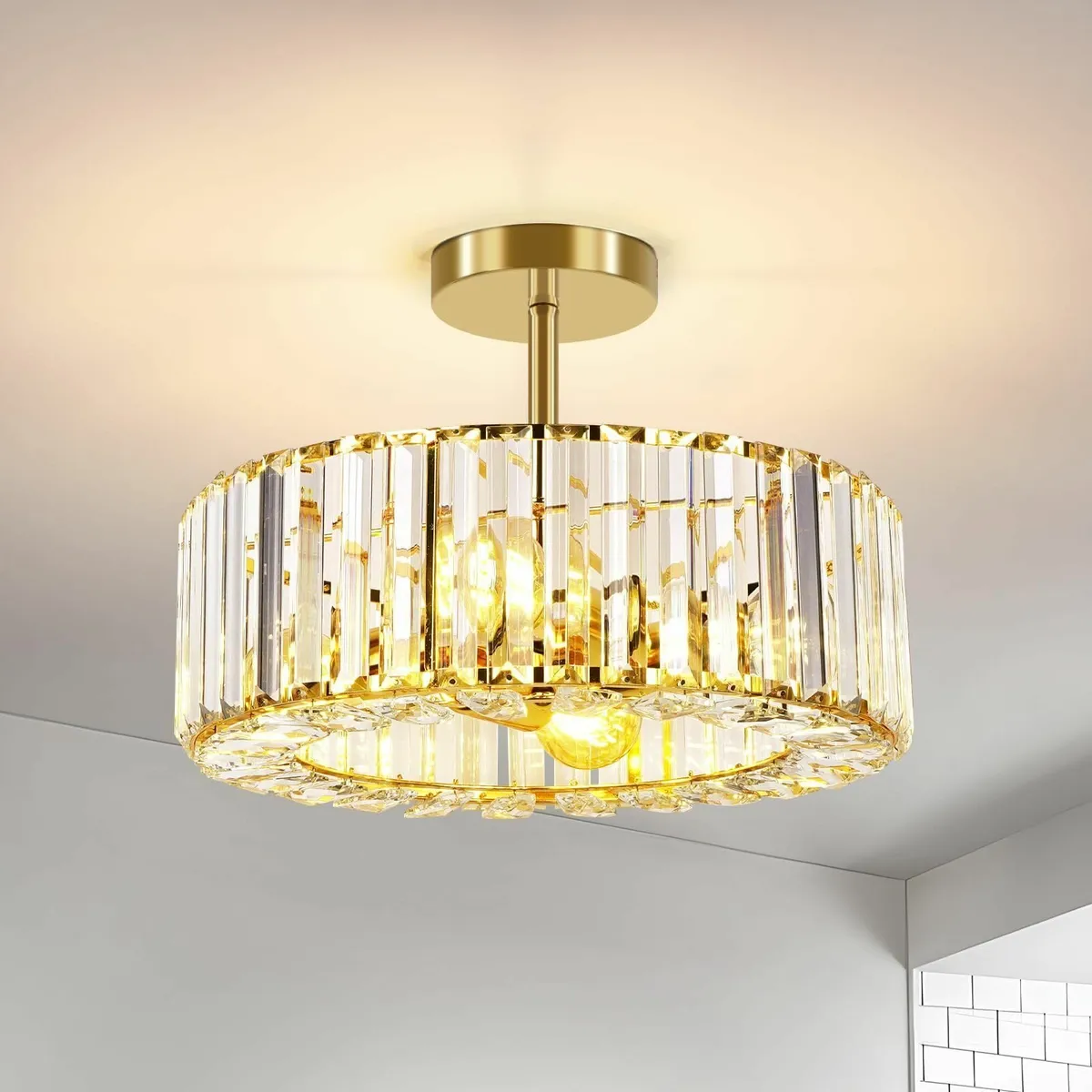 Modern Crystal Ceiling Lights Fixture 4-Lights - Image 1
