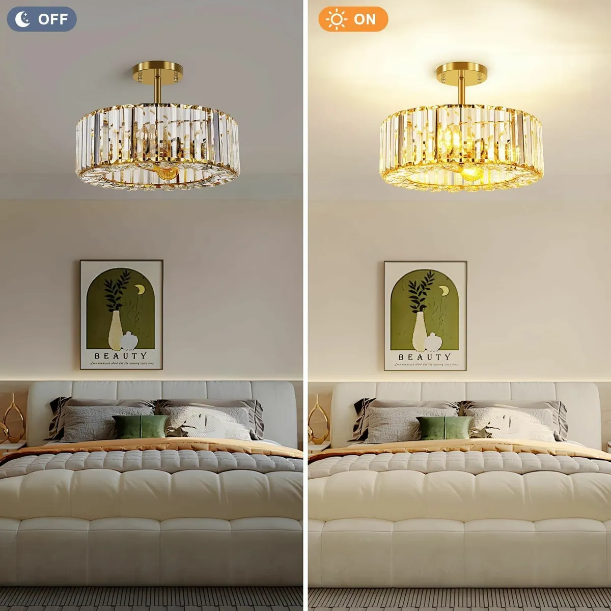 Modern Crystal Ceiling Lights Fixture 4-Lights - Image 3