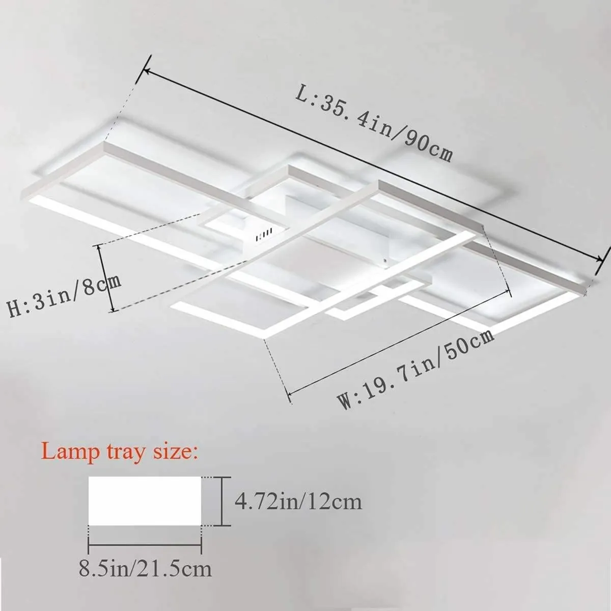 Ceiling Light Modern LED Lamps with 3 Squares 75W - Image 3